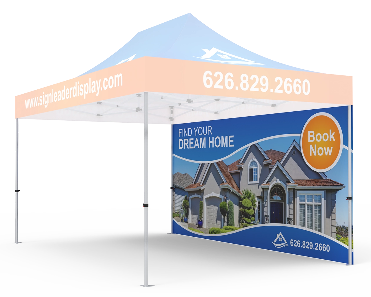 Custom Printed Tent Full Backwall for 10x15 Tent