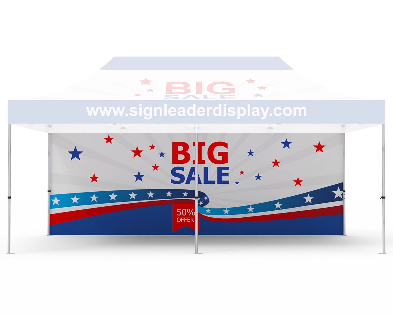 Custom Printed Tent Full Backwall for 10x20 Tent