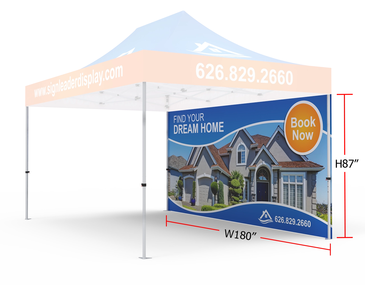 Custom Printed Tent Full Backwall for 10x15 Tent