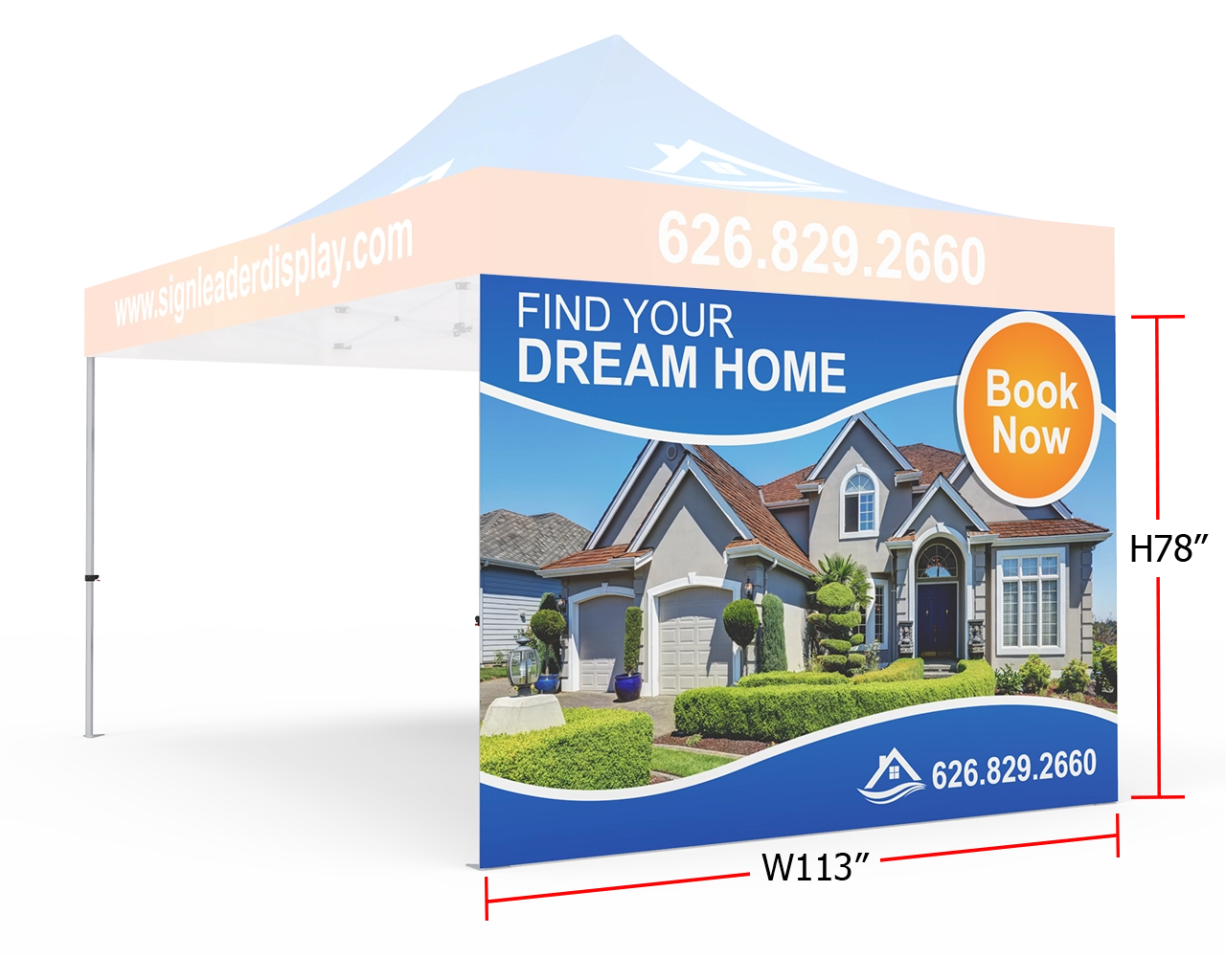 Custom Printed Tent Full Sidewall for 10x15 Tent