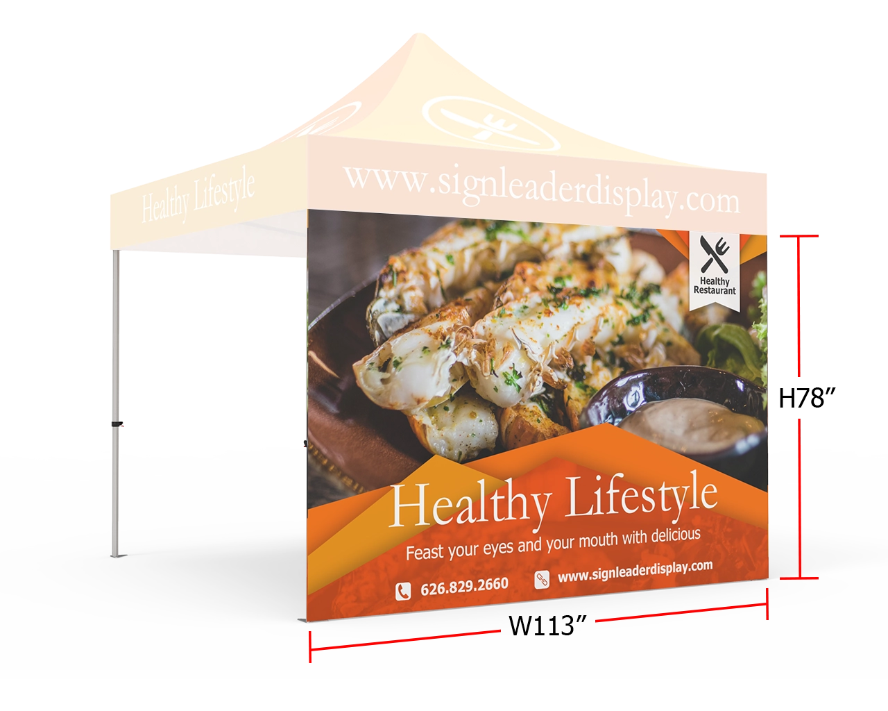Custom Printed Tent Full Wall for 10x10 Tent
