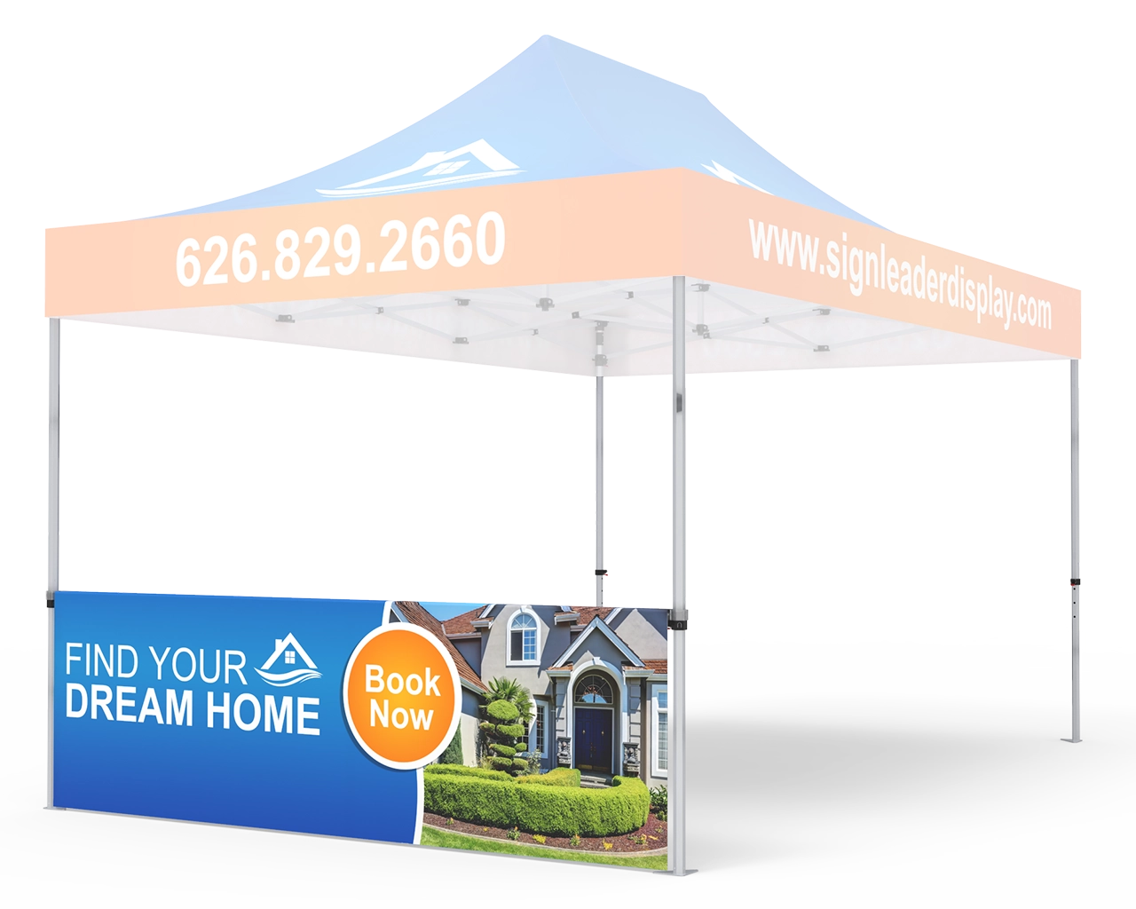 Custom Printed Tent Half Sidewall for 10x15 Tent