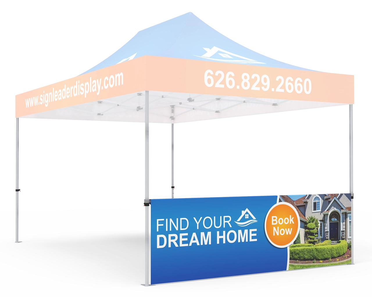 Custom Printed Tent Half Sidewall for 10x15 Tent