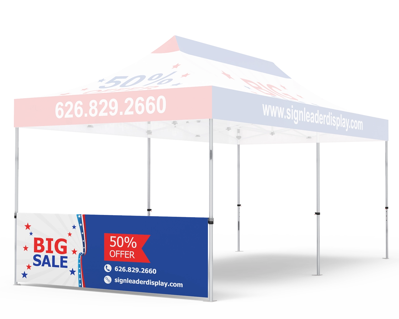 Custom Printed Tent Half Sidewall for 10x20 Tent