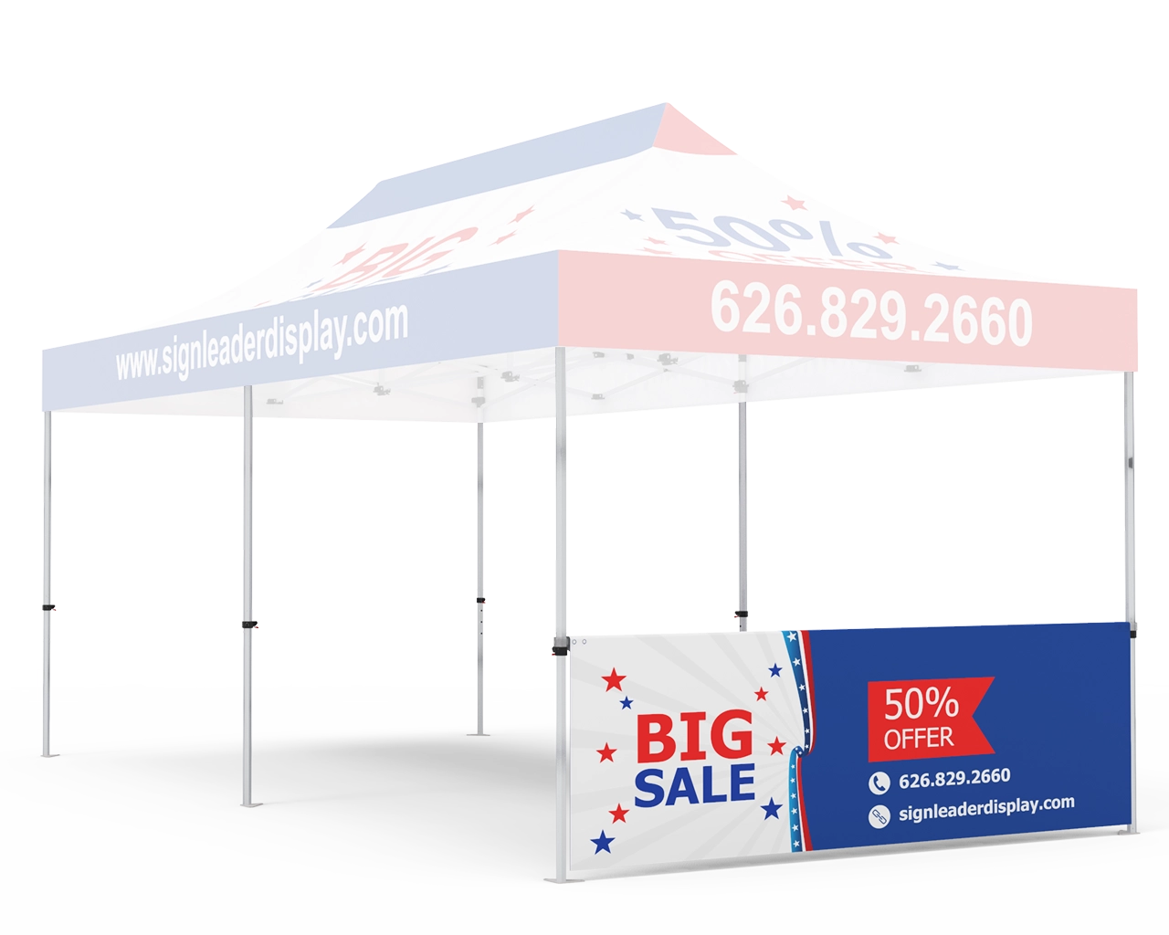Custom Printed Tent Half Sidewall for 10x20 Tent