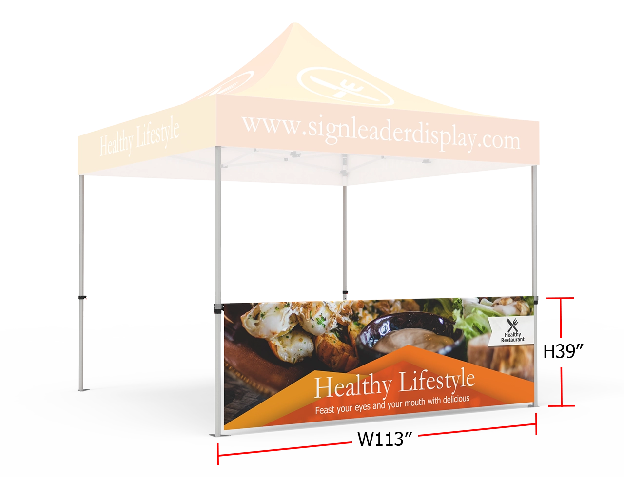 Custom Printed Tent Halfwall for 10x10 Tent