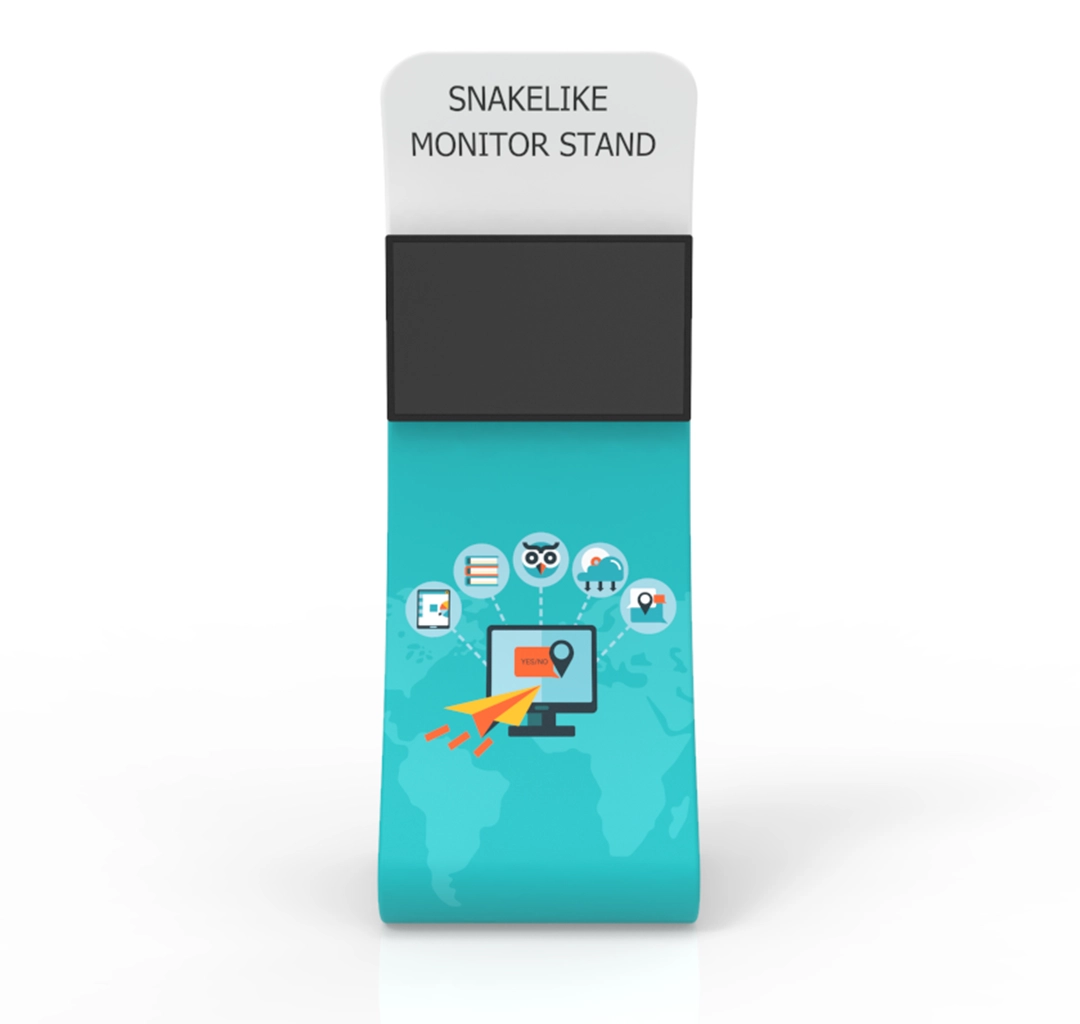 Snakelike Tension Fabric TV Media Monitor Display Banner Stand