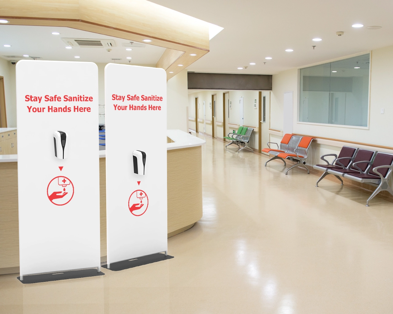 Adjustable Public Automatic Infrared Induction Hand Sanitizer Dispenser Banner Holder Kit
