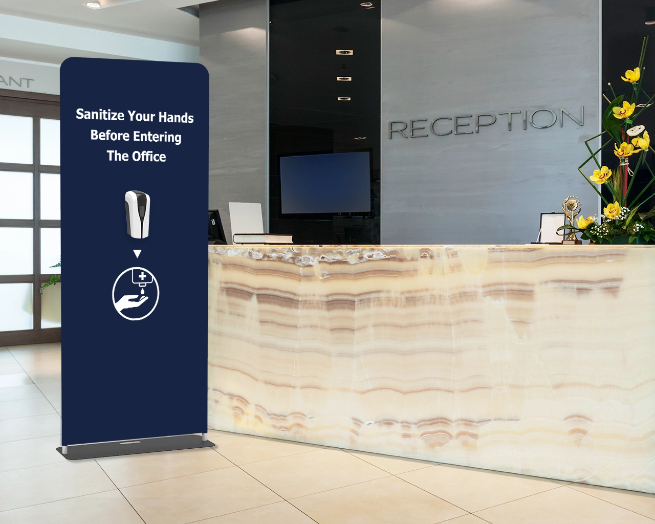 Adjustable Public Automatic Infrared Induction Hand Sanitizer Dispenser Banner Holder Kit