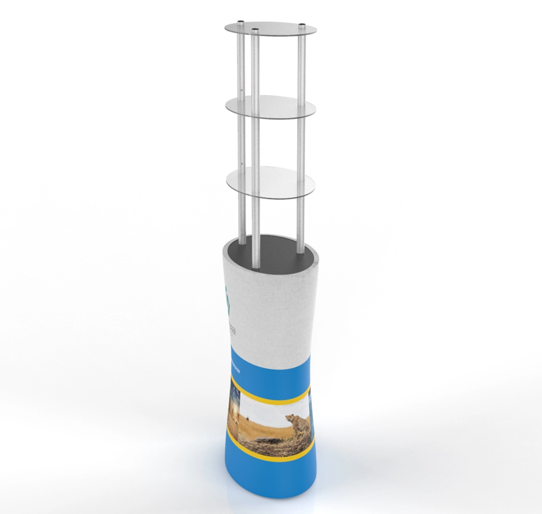 Portable Oval Display Rack/ Display Tower Counter With Graphic