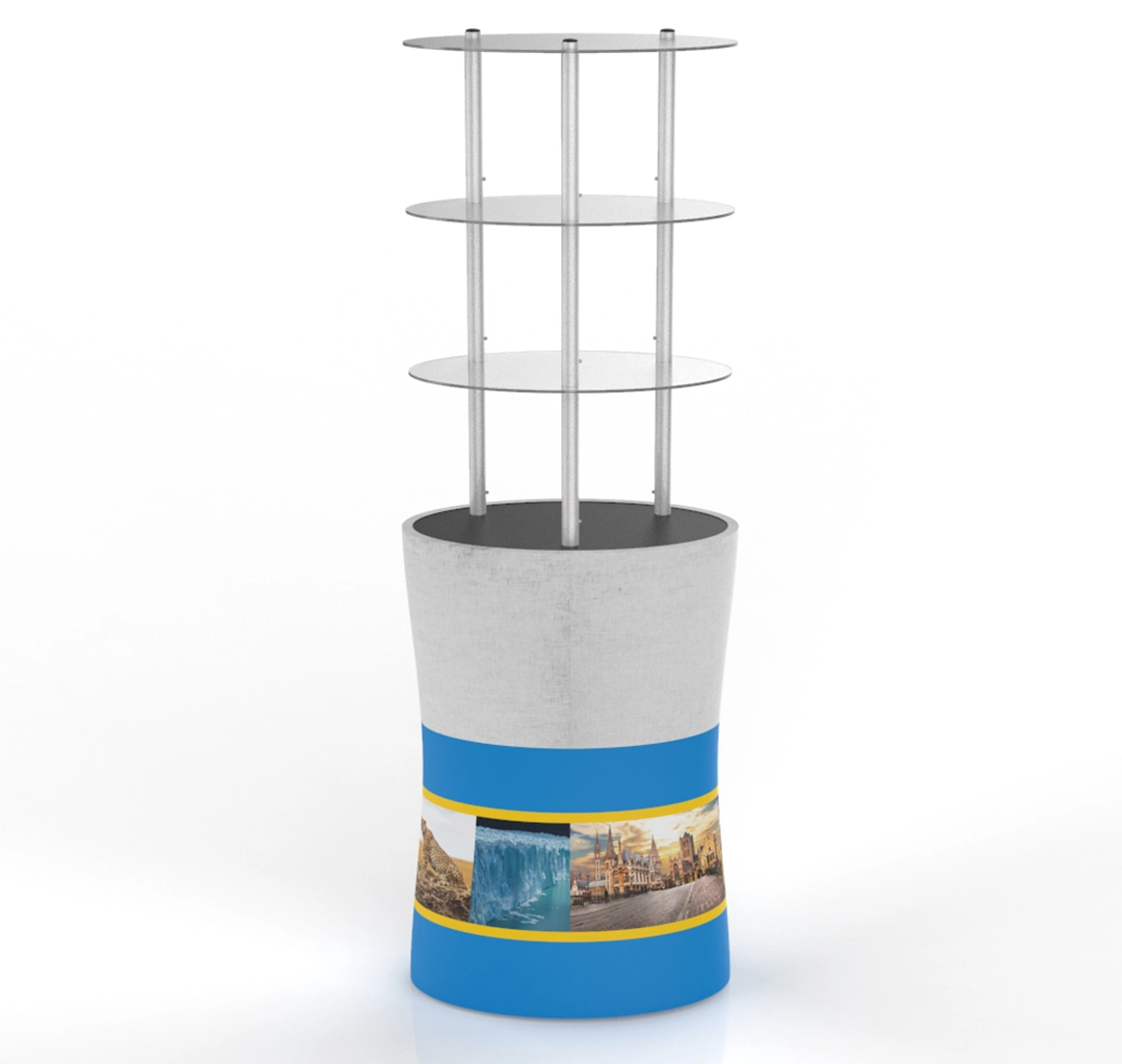 Portable Oval Display Rack/ Display Tower Counter With Graphic