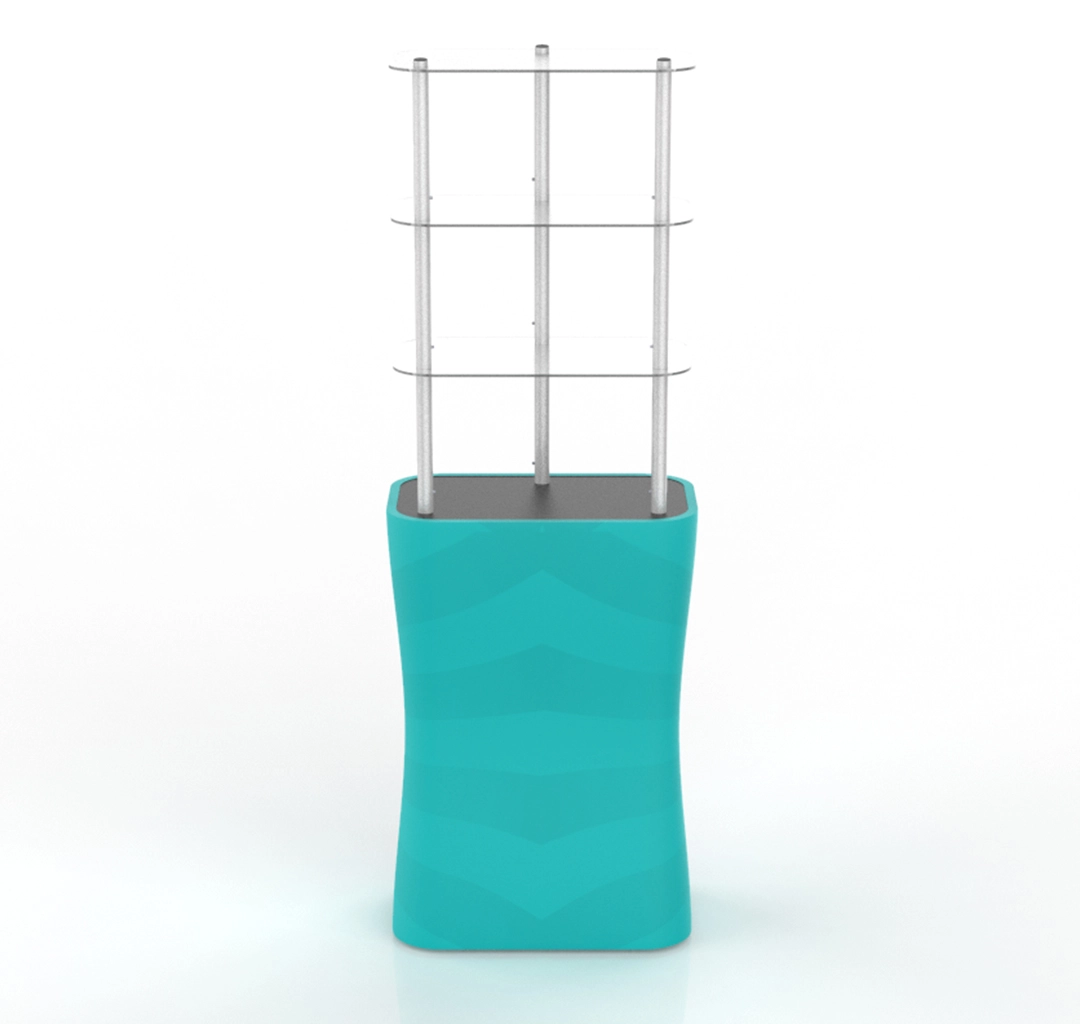 Portable Rectangular Display Rack/ Display Tower Counter With Graphic