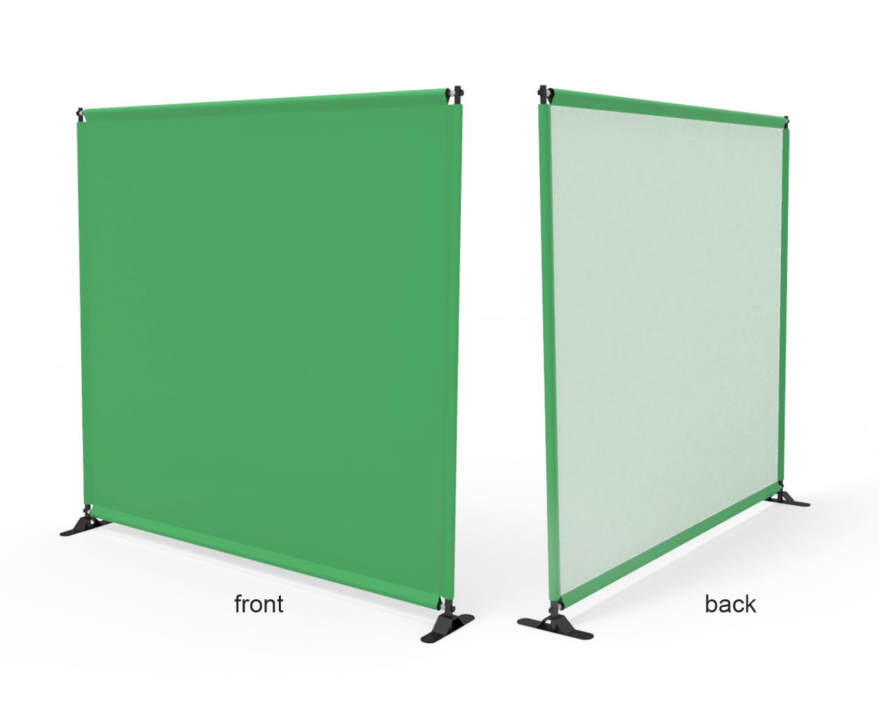8x8ft Green & White Custom Telescopic Aluminum Tube Tension Fabric Video Backdrop Banner Stand