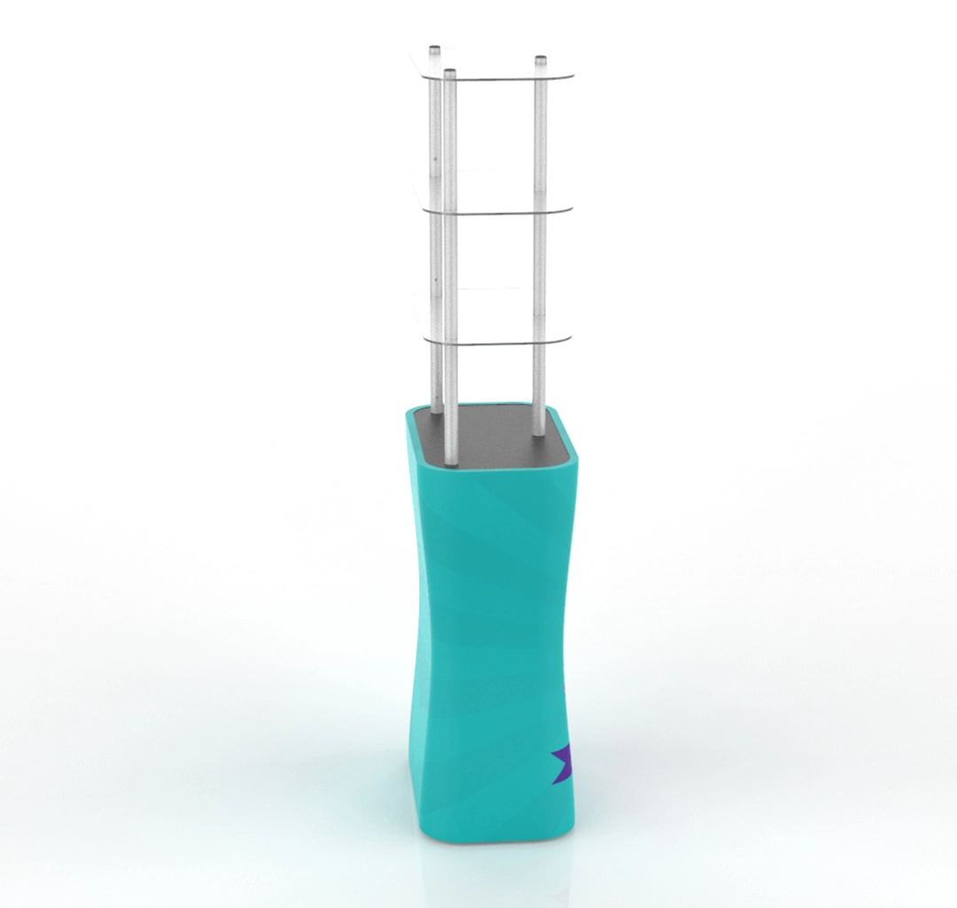 Portable Rectangular Display Rack/ Display Tower Counter With Graphic
