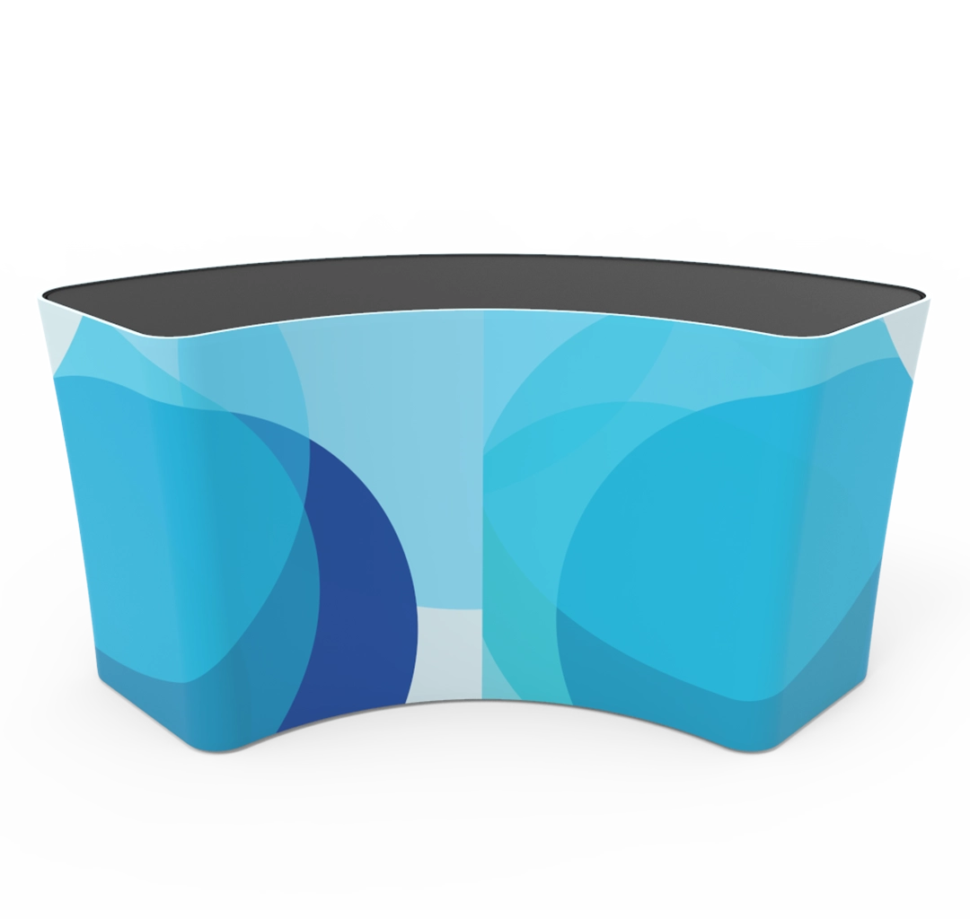 Portable 5ft U Shaped/Curved Trade Show Reception Desk With Graphics